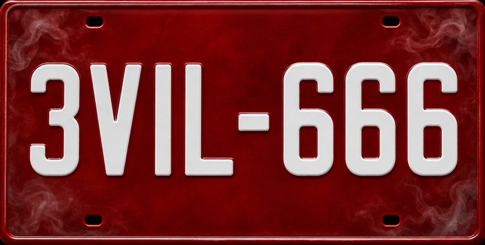 3VIL-666 underworld license plate
