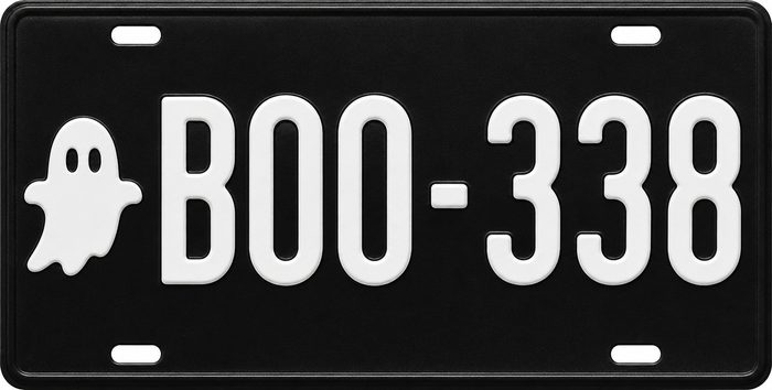 BOO-338 haunted license plate